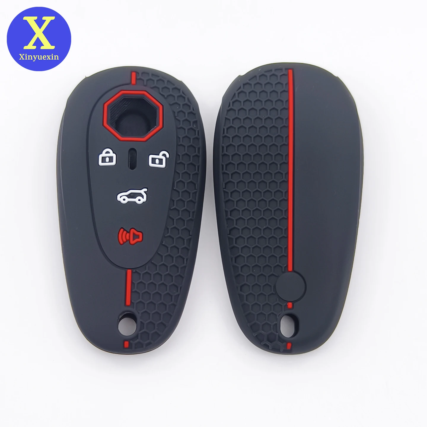 

Xinyuexin Silicone Rubber Key Cover Case for MG 4 Button Remote Key Shell Fob Holder Protection Car Accessories 2 Pcs/lot