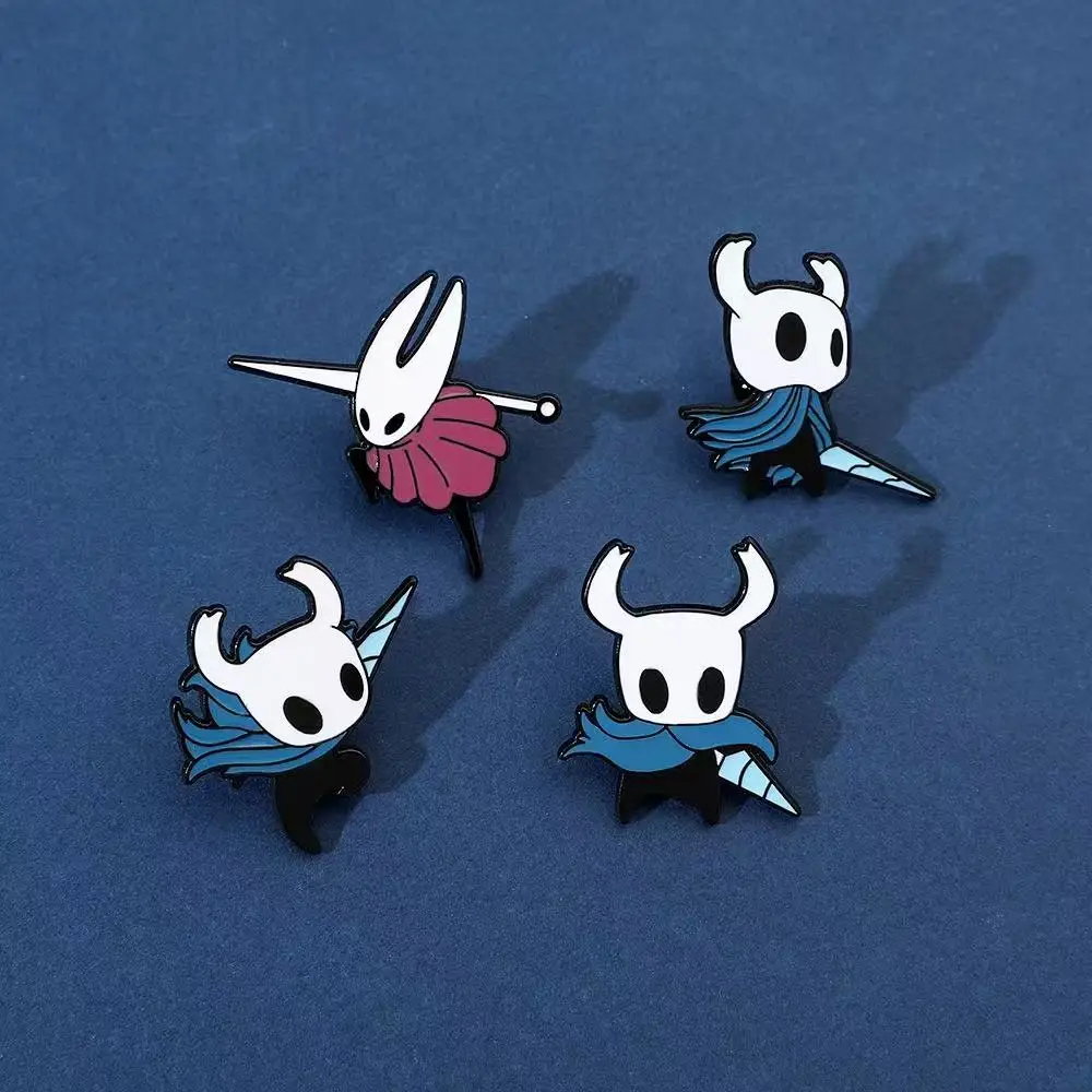 4PCS Hollow Knight Enamel Pins - Metal Badges for Bag & Jacket, Video Game Gifts for Fans