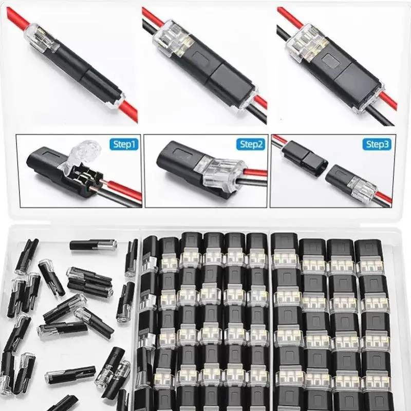 【CCA】1Set Car Electrical Connector Wire Cable Automotive Electrical Connectors Strip Terminal Connection 2 Pin Way Plug