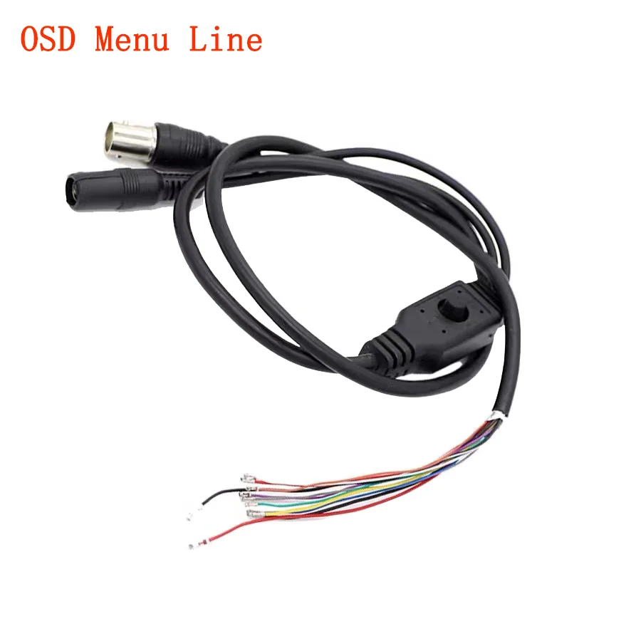 Security surveillance camera white / black / gray OSD menu BNC+DC switch control line tails
