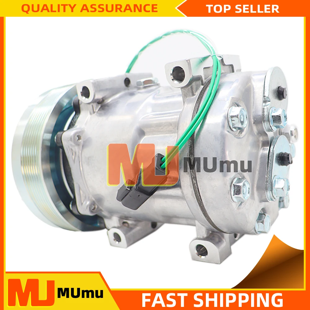 SD7H15 Air Conditioning AC Compressor 270124760 For 24V 8PK Caterpillar Krone  Truck 3249711 324-9711 507-3868 5073868