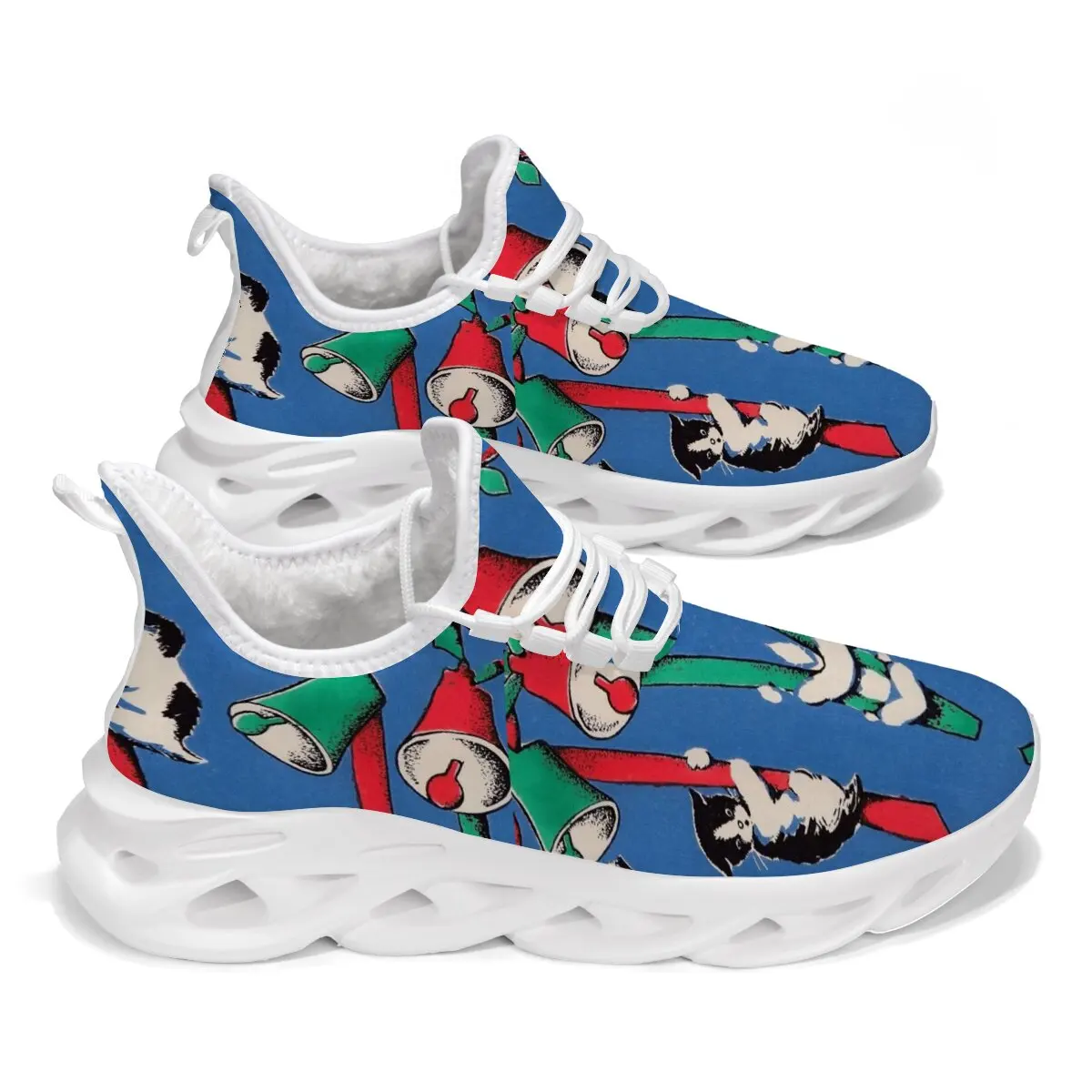 

2025 Merry Christmas Gift Flats Sneakers Mens Womens Sports Running Shoes High Quality Cartoon Custom Lace Up Mesh Footwear