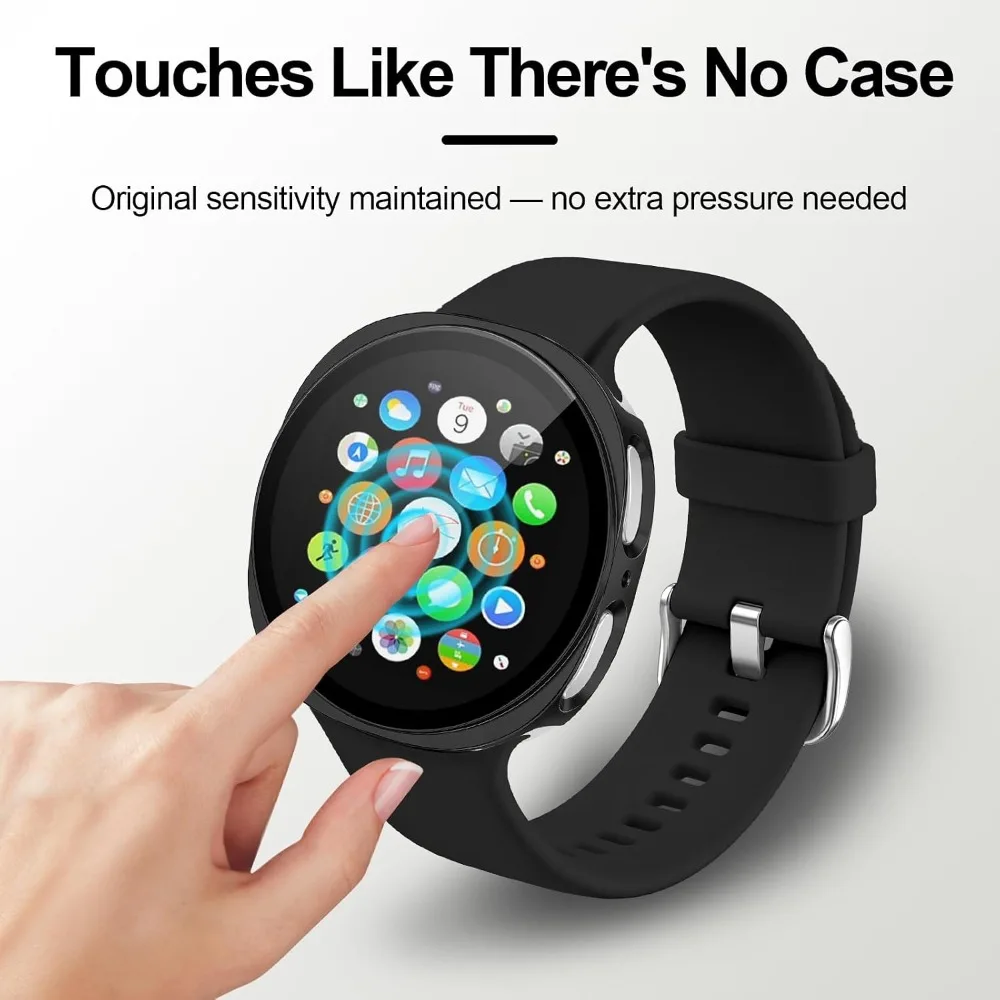 Gehärtetes Glas + Abdeckung für Samsung Galaxy Watch 9 8 40 mm 44 mm Displayschutzfolie, kratzfeste Stoßstange für Galaxy Watch 8 9 – Detail 2