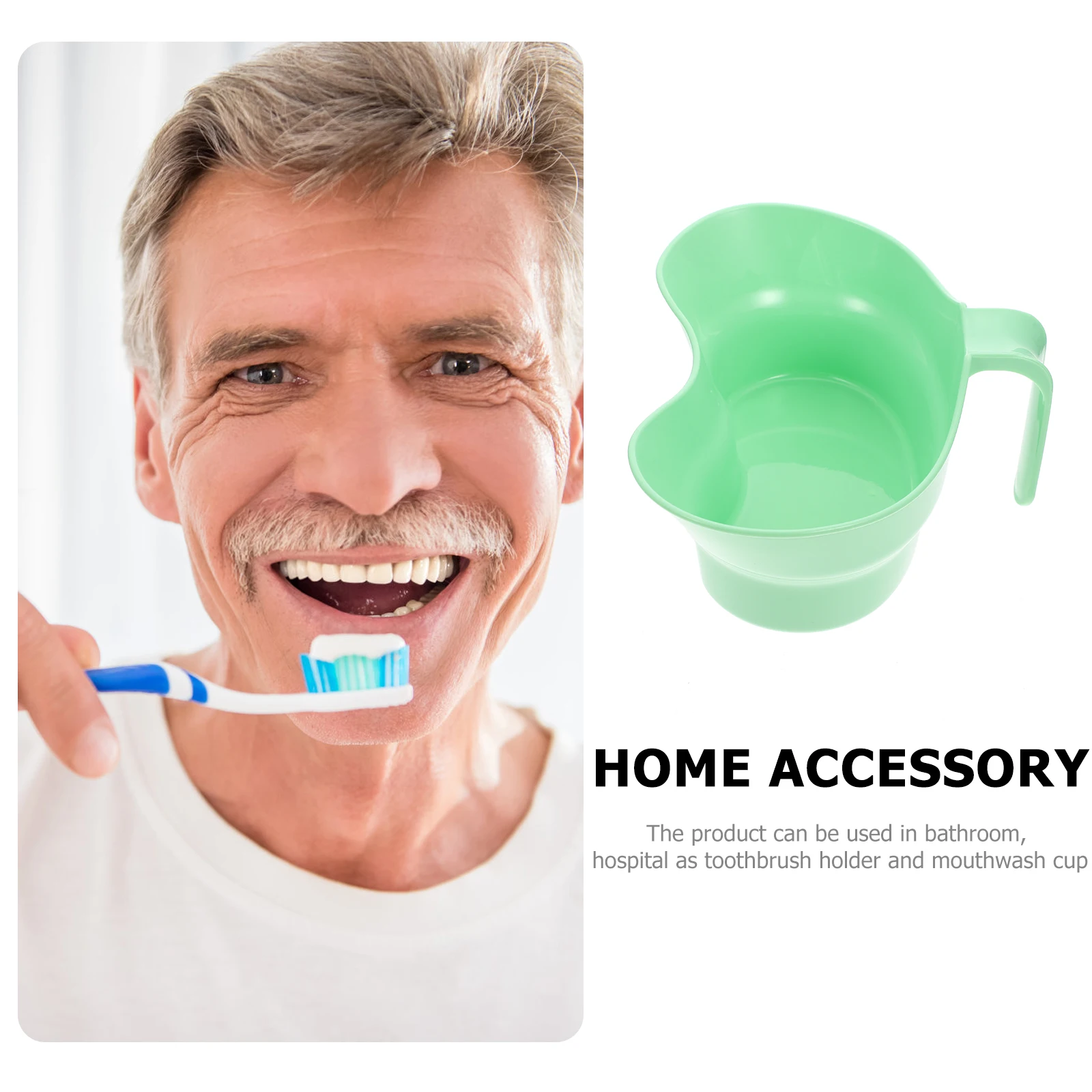 

Mouthwash Cup Toothbrush Holder Rinse Bowl for Bedridden Large Capacity Compact Size Bathroom Hospital Plastic Cup Mug