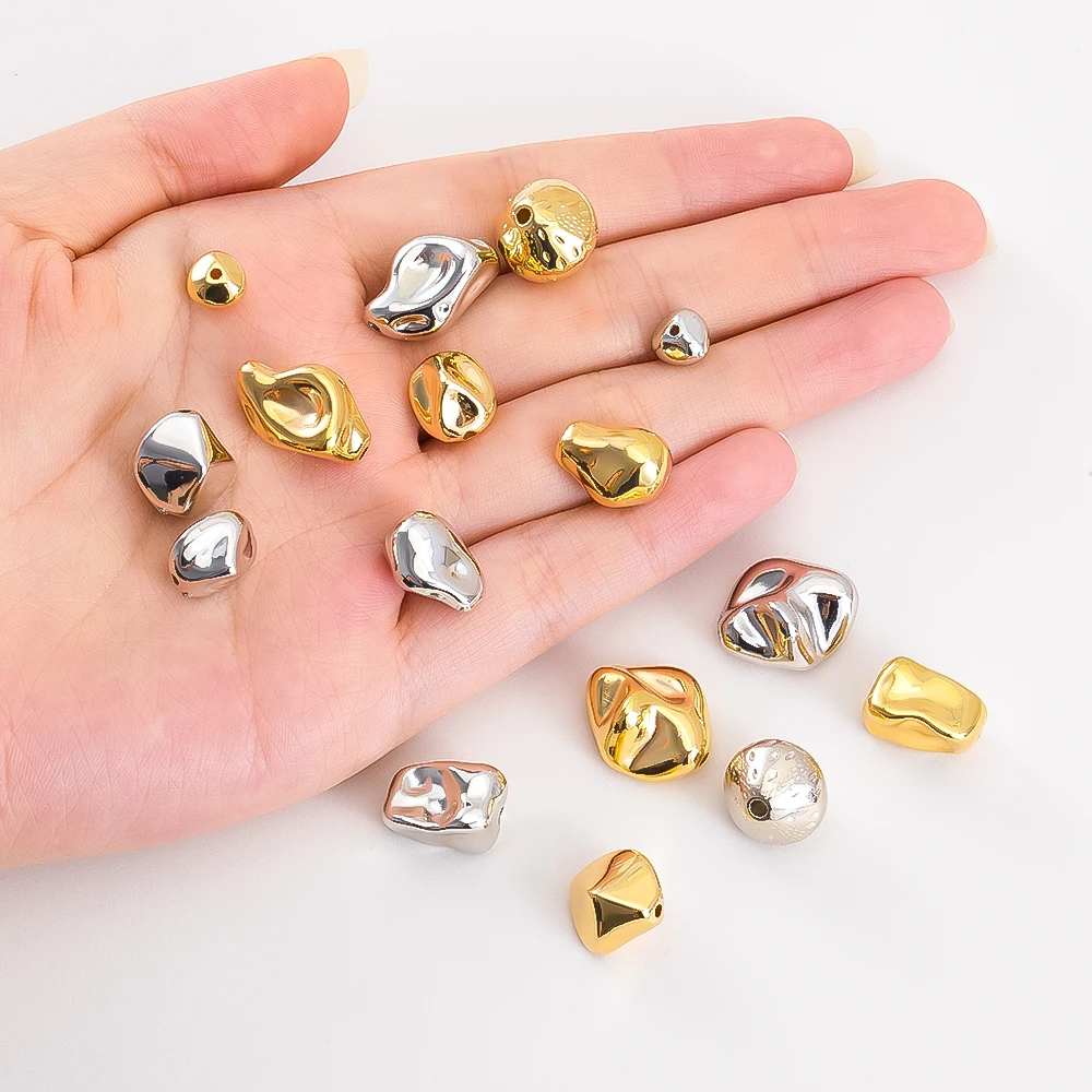 10pcs CCB Irregular Design Loose Beads Jewelry Making DIY Spacer Bead Bracelet Necklace Materials Gift Supplies Findings image 3