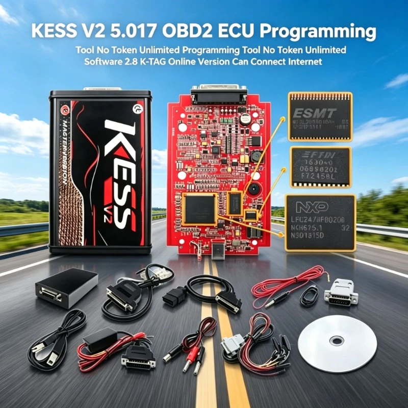 2026 Correction automatique du checksum KESS V2 V5.017 Programmeur ECU OBD2 Sans limite de token K-Suite 2.8 Mise à jour en ligne Outil de réglage maître pour véhicules automobiles