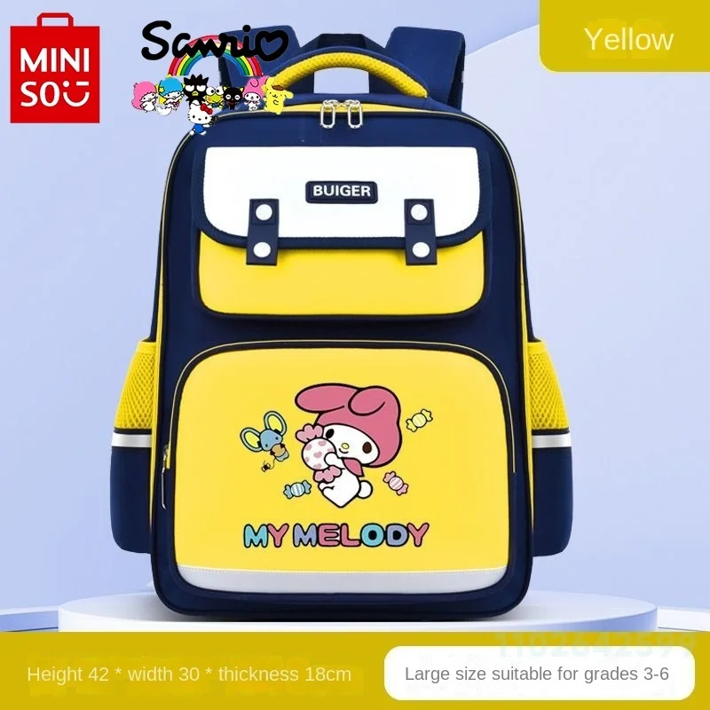 Miniso Sanrio New Girls' Backpack Fashionable High Quality Nylon Student Backpack Large Capacity Multi Functional Boys Backpack