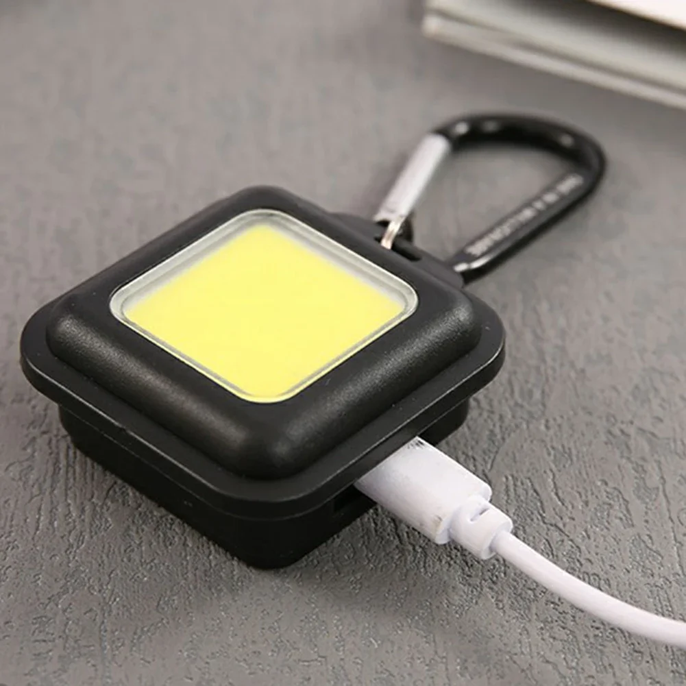 Mini LED Flashlight Keychain Light Multifunctional Portable COB Camping Flashlights USB Charging Work Lights Camping Lantern