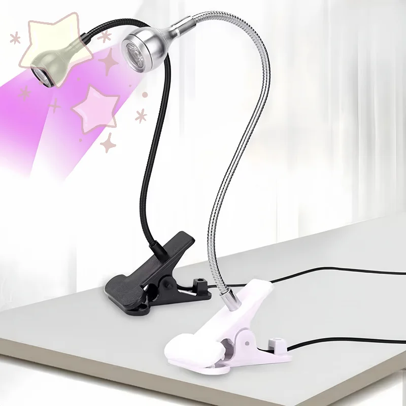 مجفف الأظافر ضوء الأشعة فوق البنفسجية مسمار مصباح لتجفيف هلام طلاء الأظافر مفتاح سفلي كليب على مكتب مرن صغير محمول USB لتقوم بها بنفسك مانيكير