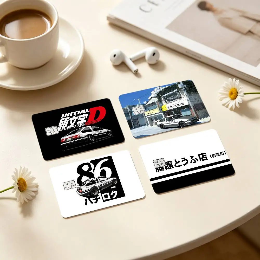 Cool I-Initial D Card Stickers Credit Card DIY Card Protector Stickers Waterproof Film Skin Cover
