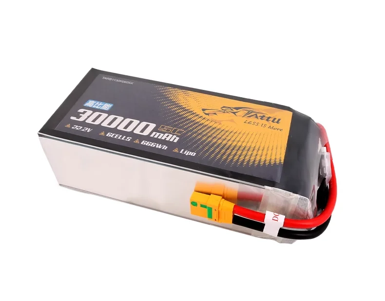 TATTU 30000mAh 22.2V 6S LiPO Battery Burst 5C for Big Load Multirotor FPV XT90S