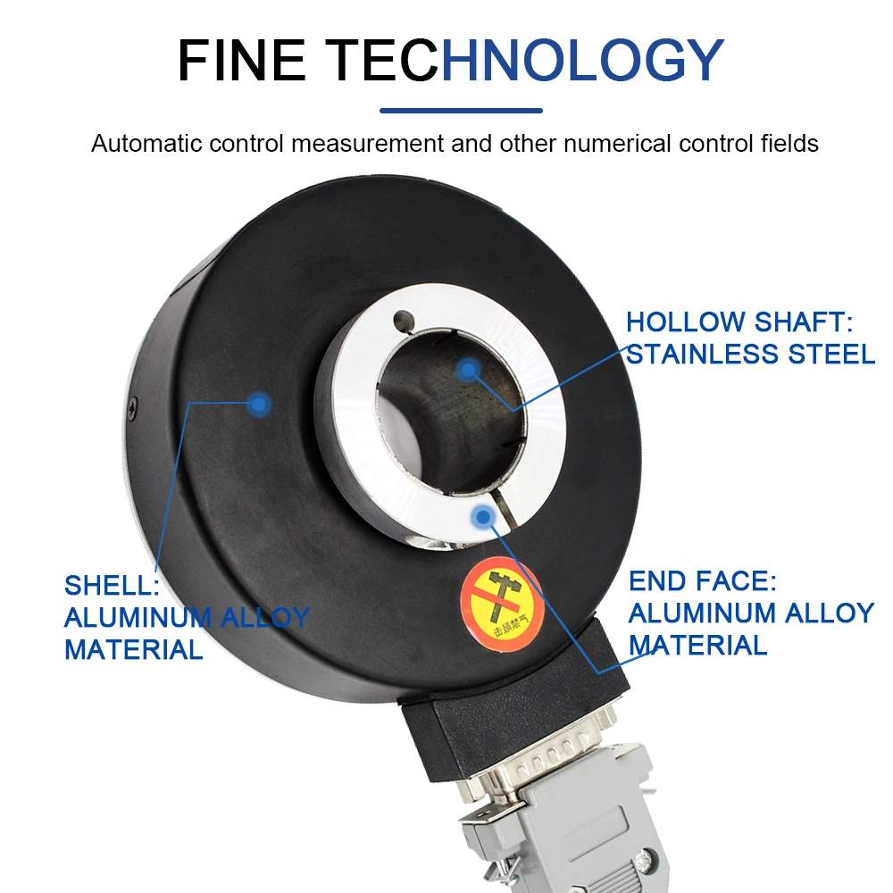 AUCHTEL 80mm Incremental Rotary Encoder 30mm Hollow Shaft Photoelectric Optical Switches 10-1024-2500 PPR 5-24VDC