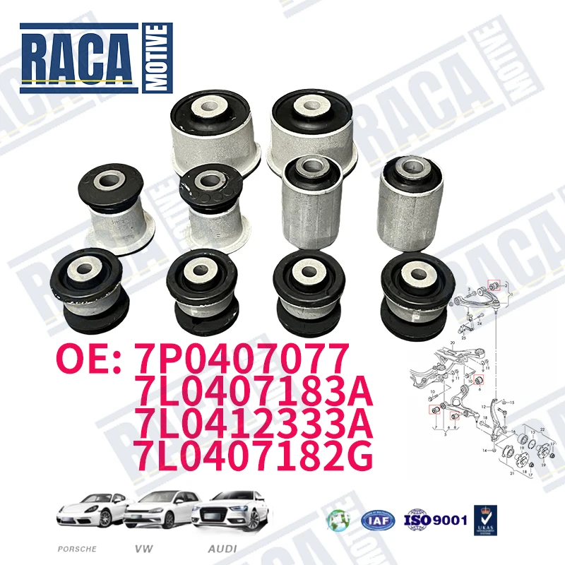 

Для VW Touareg Porsche 92A Cayenne 11-18 комплект втулок переднего рычага 7P0407077 7L0407183A 7L0412333A 7L0407182G