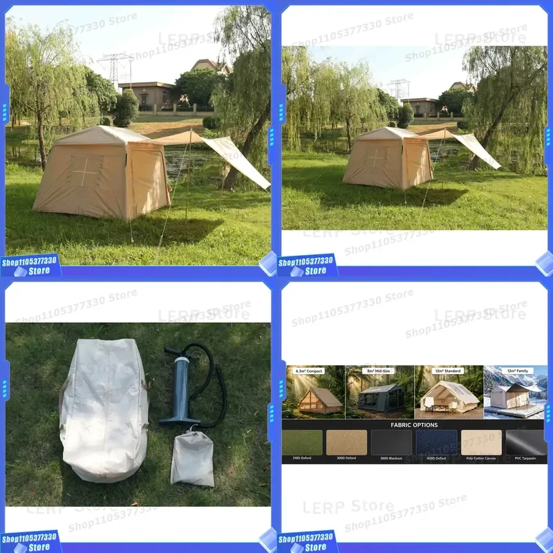 380x230cm Inflatable Car Tailgate Tent SUV Rear Camping House 210D Oxford High Strength PVC Air Beam Portable Lightweight