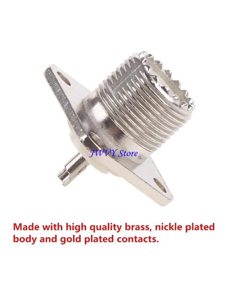 573A Connector UHF SO239 Female Bullkhead Nut Solder for Panel Mount RF Adapter