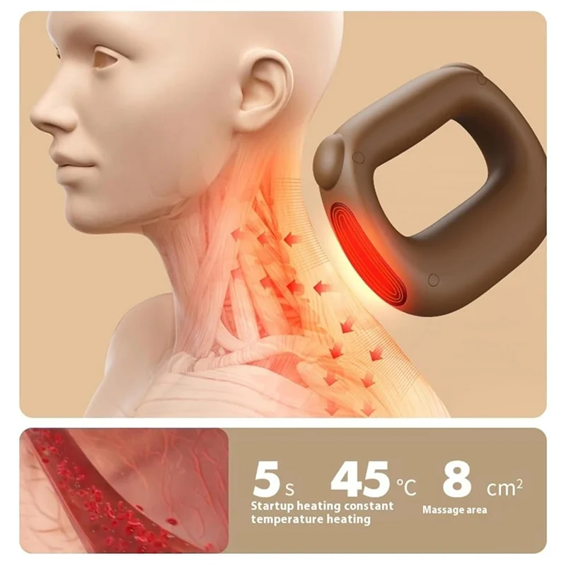 Anillo de masaje de percusión de tejido profundo con terapia de calor para atletas alivio del dolor muscular, intensidad ajustable