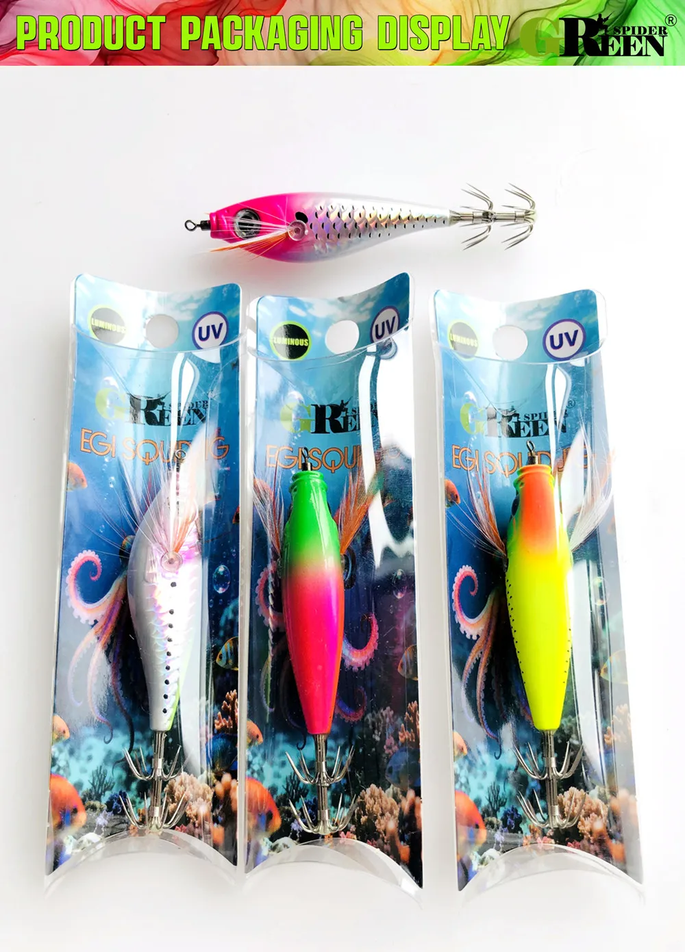 55mm 5,3g UV Horizontal Tintenfisch Jig Leuchtende Meer Angeln Zubehör Künstliche Köder Octopus Köder – Detail 7