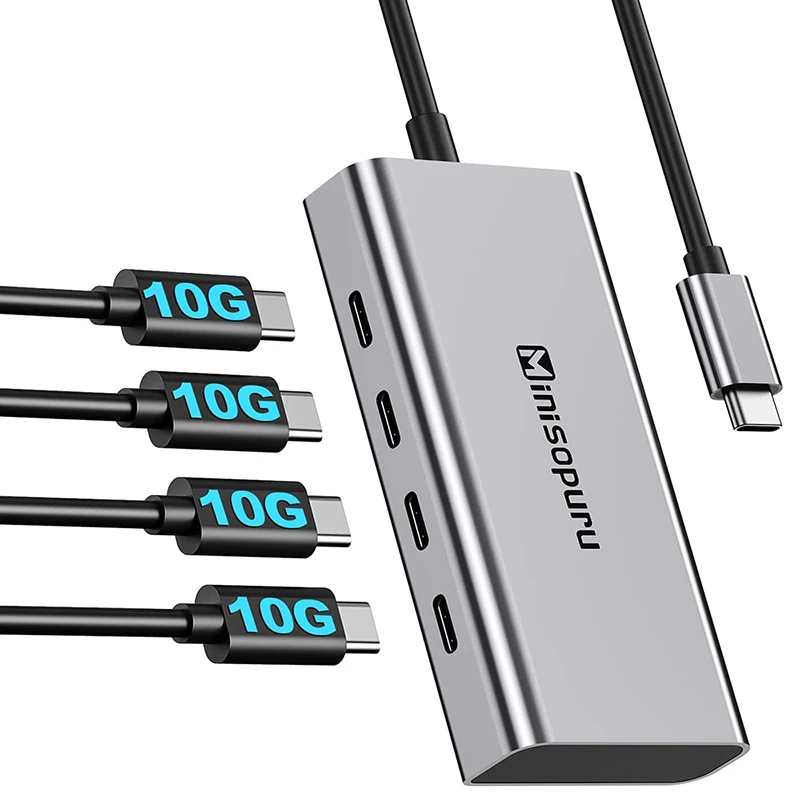 

HUB USB C Hub 4 Ports 10Gbps USB Type C to USB C 3.2 Gen1 Hub Adapter for Laptops MacBook Pro Air USB Type-c 3.2 Hub