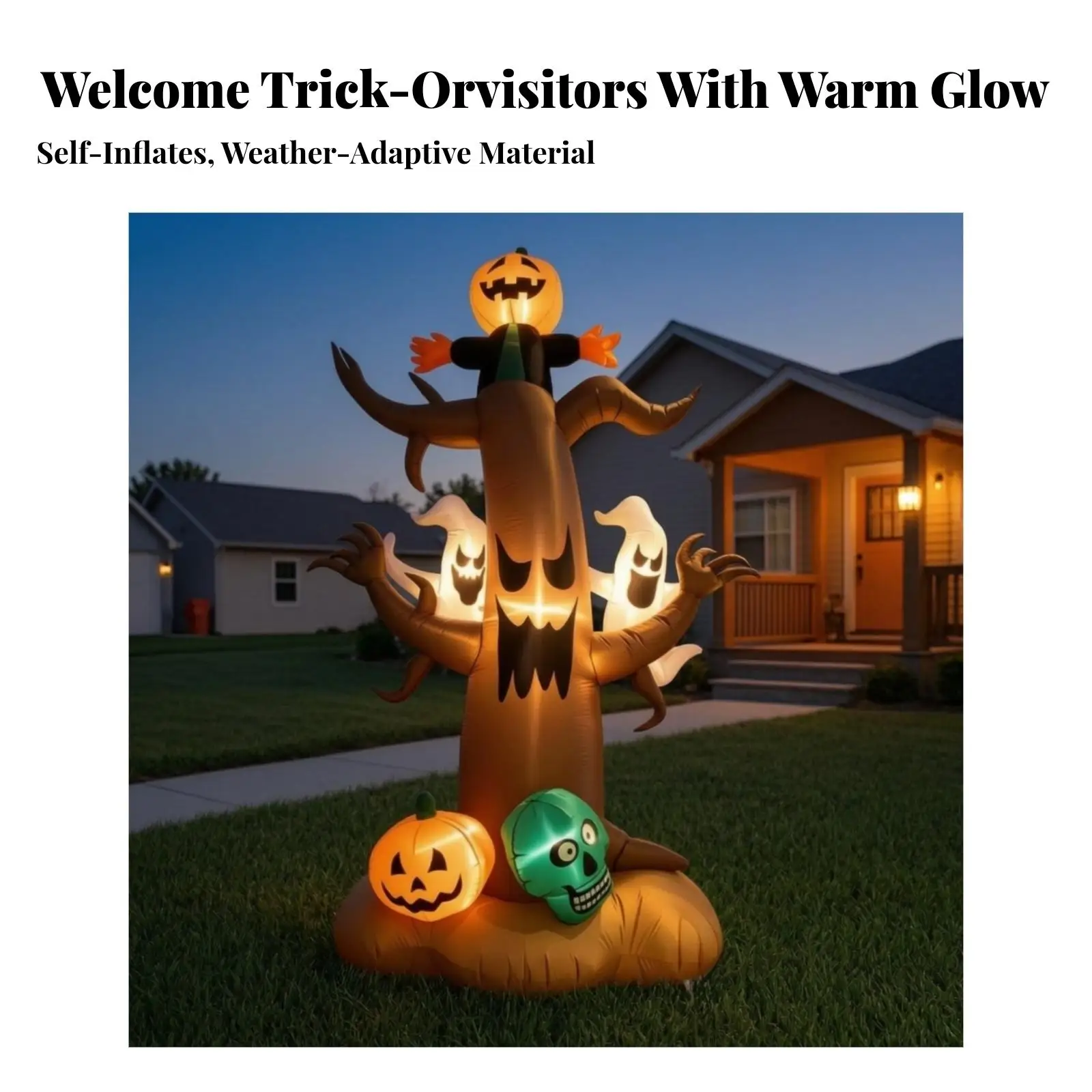 LED Lighted Halloween Inflatable Tree for Outdoor House Decoration
