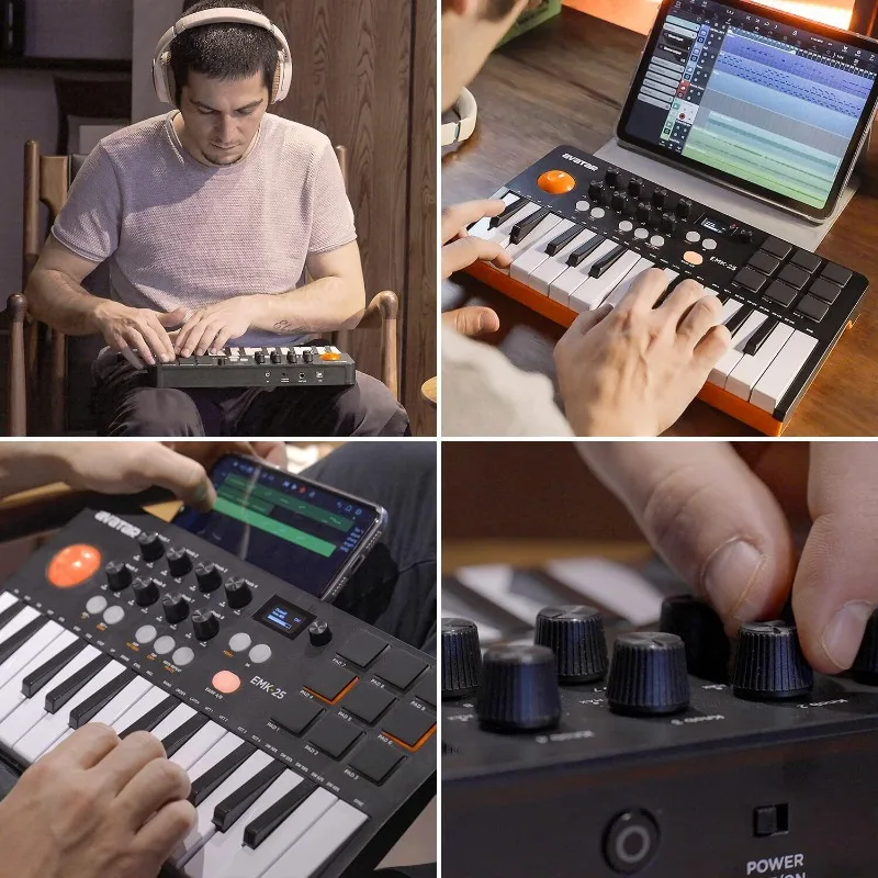 Av Atar EMK-25 Music Arranger MIDI Keyboard 25 Keys Electronic Sound Pad Portable Controller view 2