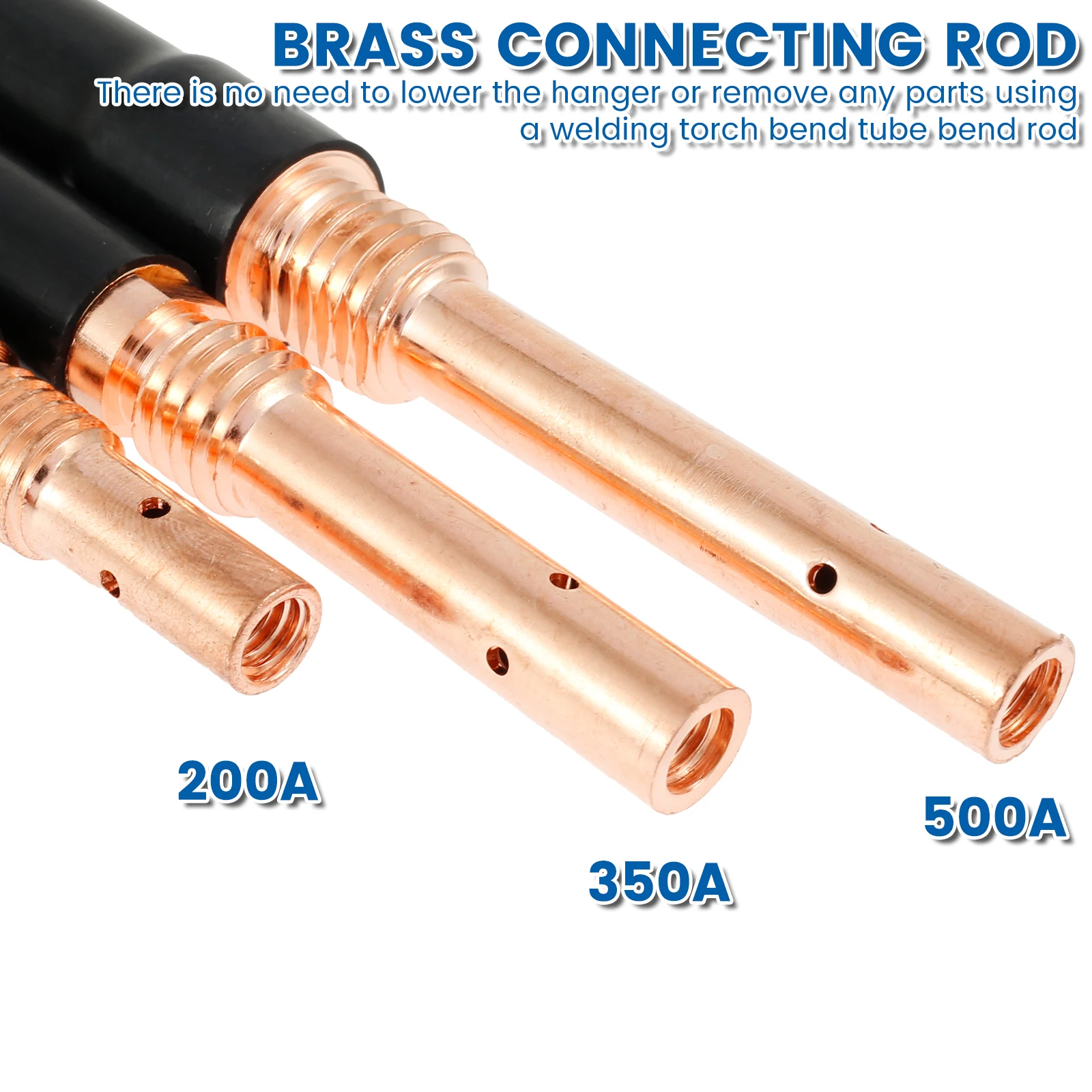 3 pezzi 200/350/500A saldatrice materiali di consumo torce di saldatura tubo di piegatura biella torcia di saldatura in ottone tubo dritto