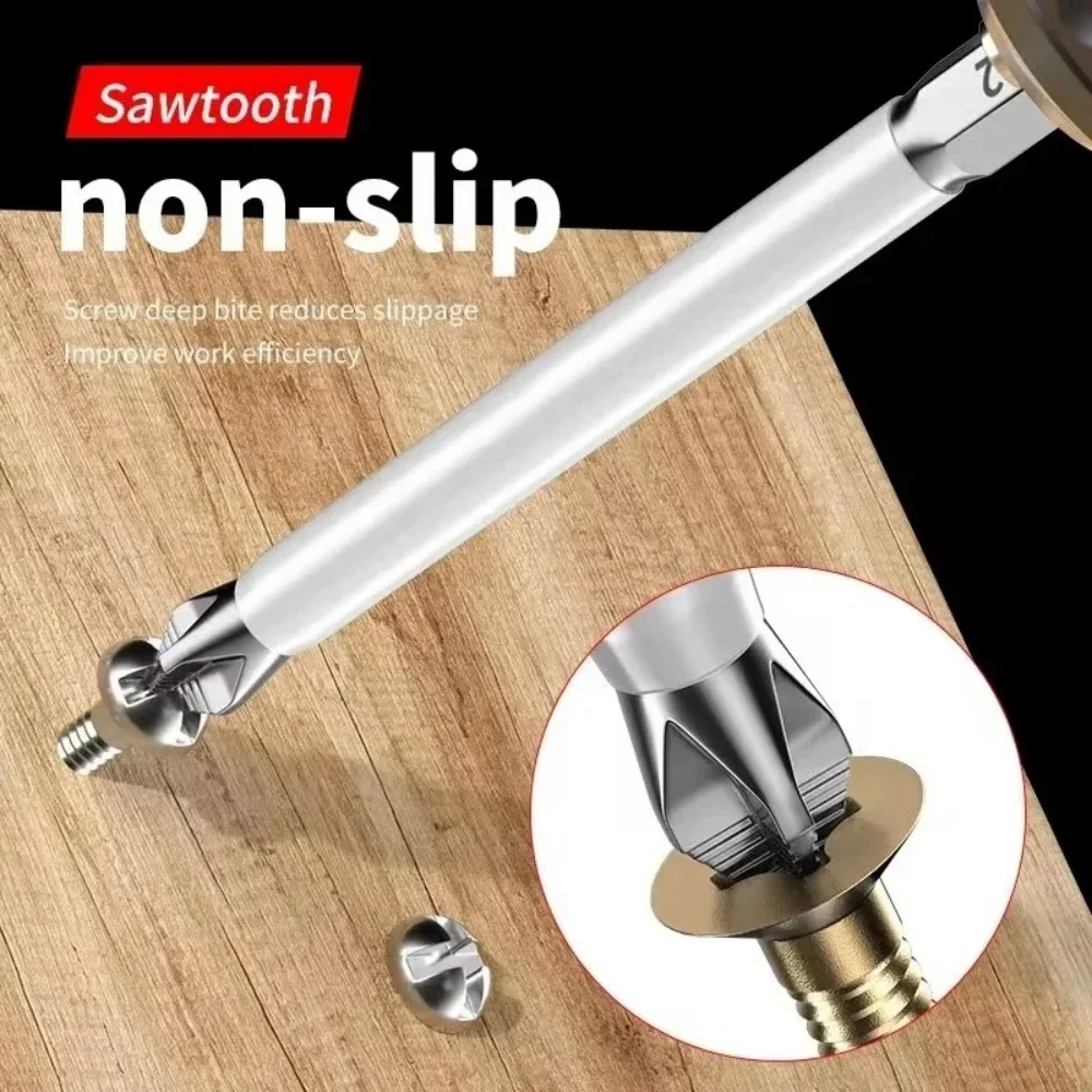 Non-Slip Magnetic Cross 6 PCS Magnetic Screwdriver Bit Set Anti-Slip Shockproof Drill Bit Heavy Duty Impact Screwdriver DIY Tool