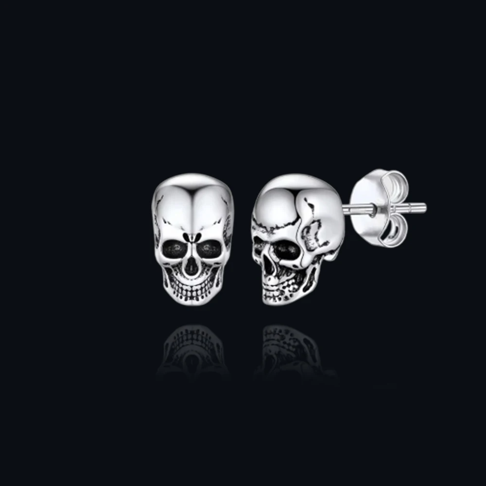 

Skull Stud Earrings Gothic Skeleton Jewelry Punk Hip Hop Small Earrings for Women Men Halloween Gifts