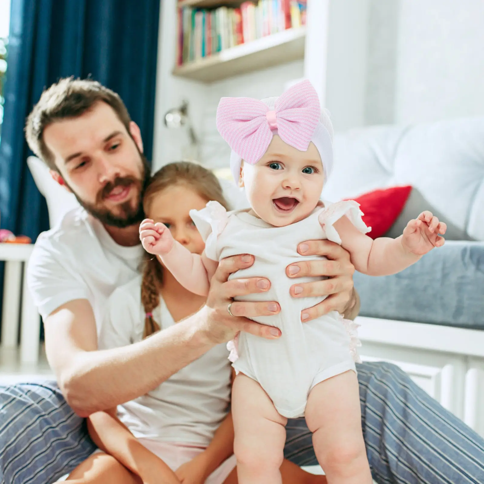 

3Pcs Baby Hats Newborn Infant Caps with Bowknot Soft Lightweight Comfortable Wear for Newborn Baby Girls Boys Gift Idea