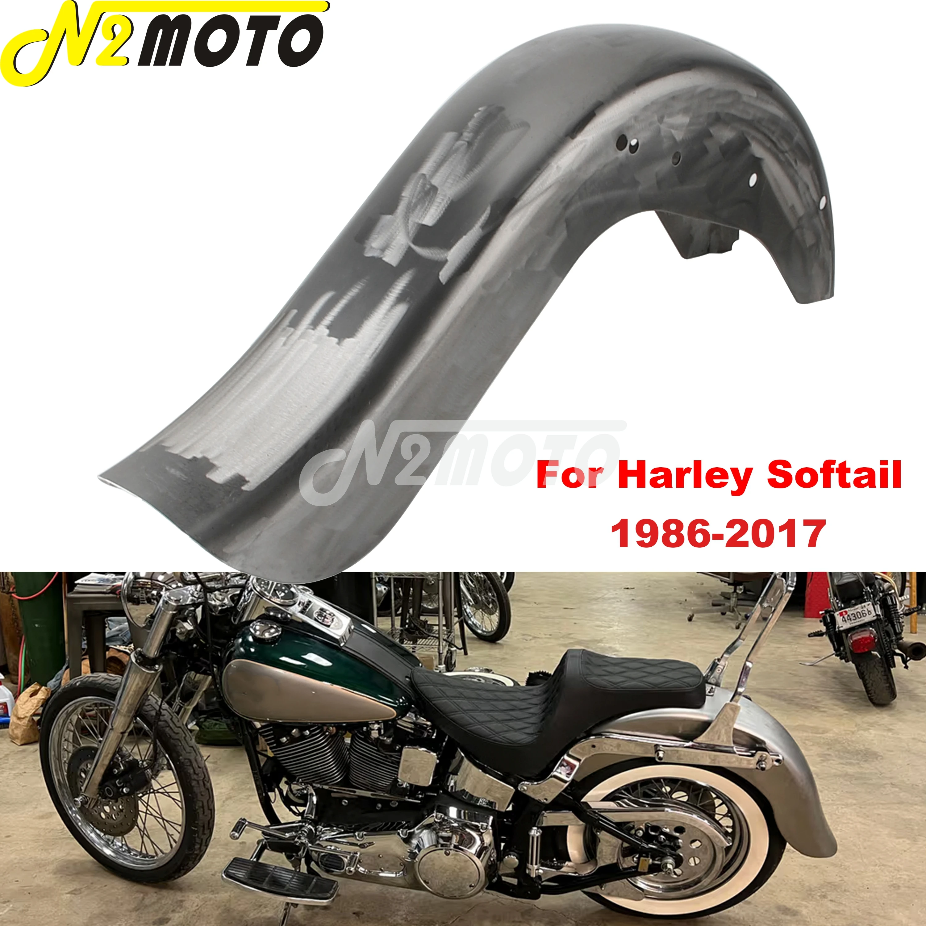 Motorrad-Stahl-Kotflügel hinten, unlackiert, für Harley Fat Boy FLSTF Softail FLST FLSTN FLSTNI Deluxe Classic FLSTC FLSTFI 1986-2017