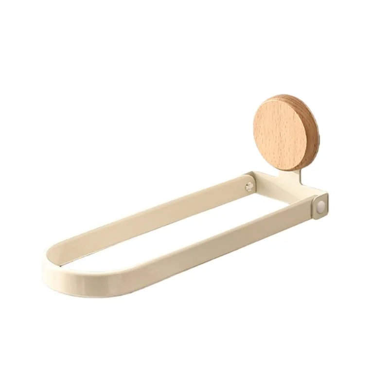 1 قطعة رف منشفة الحمام من خشب الجوز ، حامل مغسلة الحمام ، قضيب تعليق منشفة حمام قابل للطي مثبت على الحائط بدون حفر #6