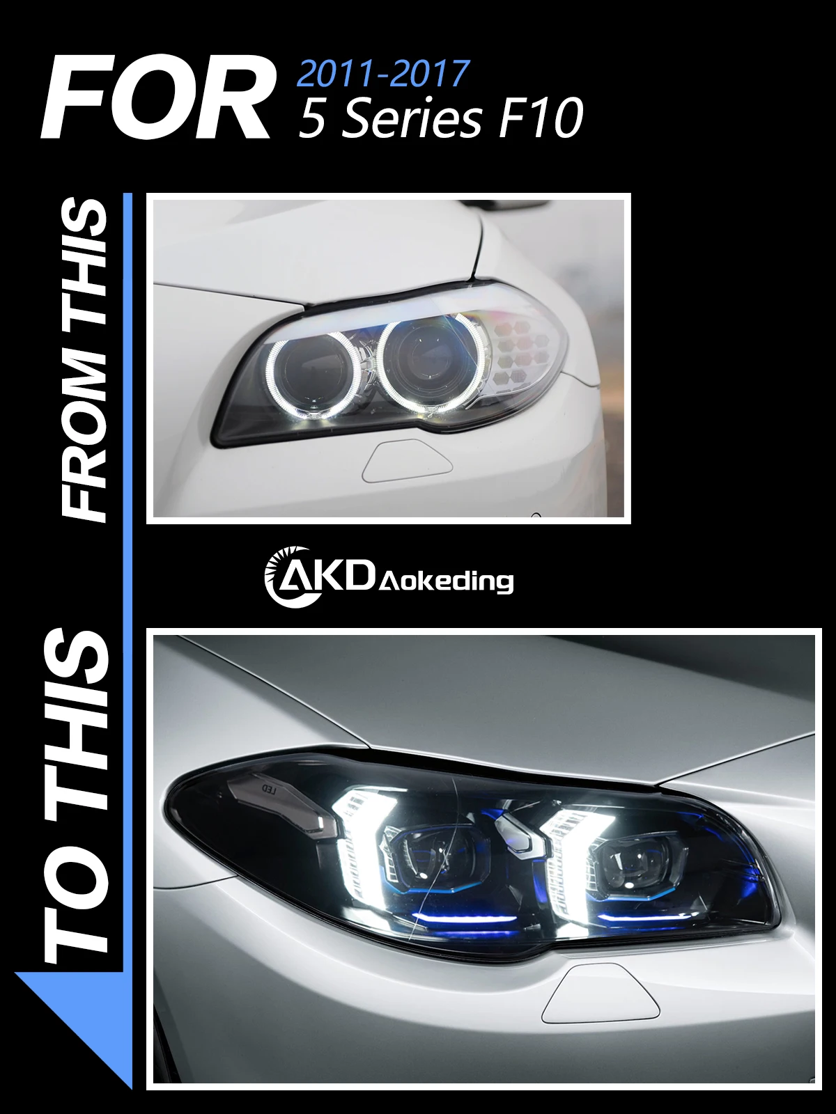 Koplampen Voor Bmw F10 F18 2011-2017 Auto Vara Gonz 12V H7 Led Drl Hella Xenon lens Hella F11 530 M5 Gereedschap Accessoires - afbeelding 2