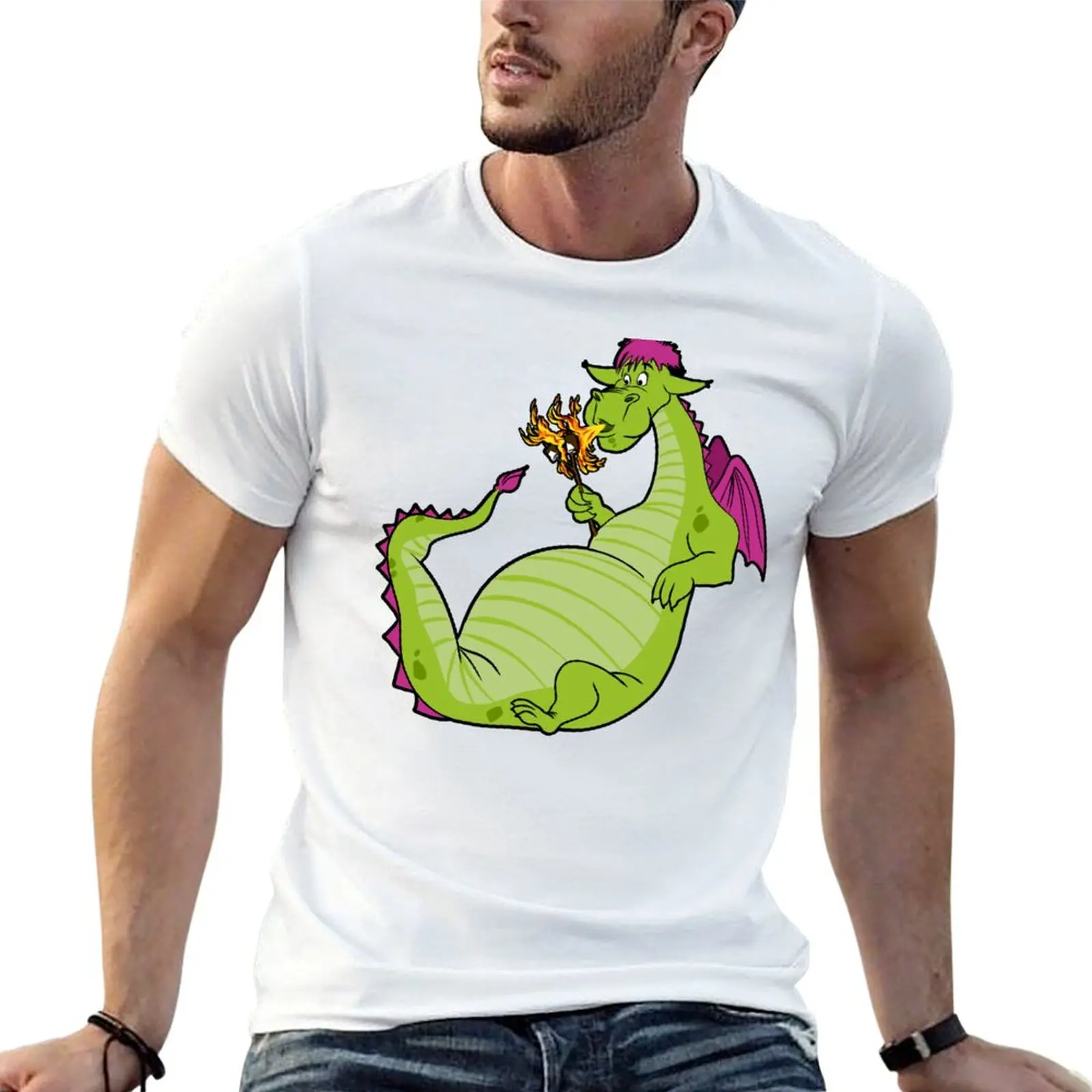 Elliot the Fire Breathing Dragon T-Shirt Independence Day Short Sleeve T-Shirt