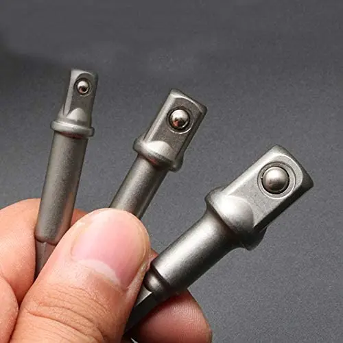Juego de 3 piezas de 1/4 ", 3/8", 1/2 ", adaptador de enchufe de grado de impacto, adaptador de vástago hexagonal, juego de brocas de extensión de potencia para taladro