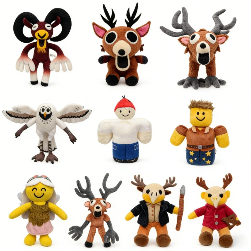 Nouveau 99 nuits dans la forêt peluche ours cerf en peluche jeu drôle cadeau de noël périphériques d'anime poupée douce 2025 nouvelle poupée de cerf mignon