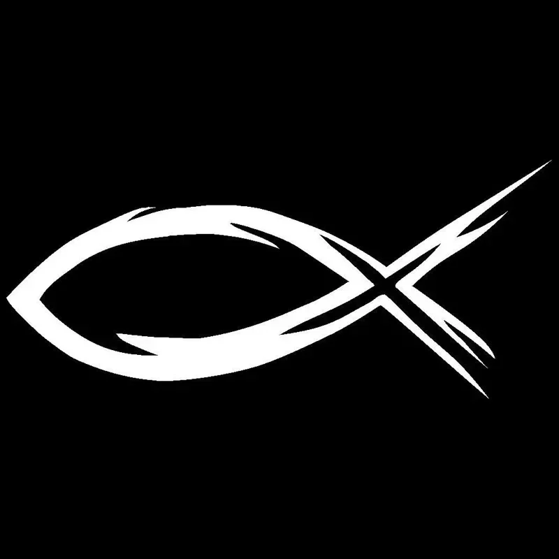 Personality  Jesus Fish Garbage Vinyl Decal Car Styling Window Decoration Creative Scratch Decal, 10cm