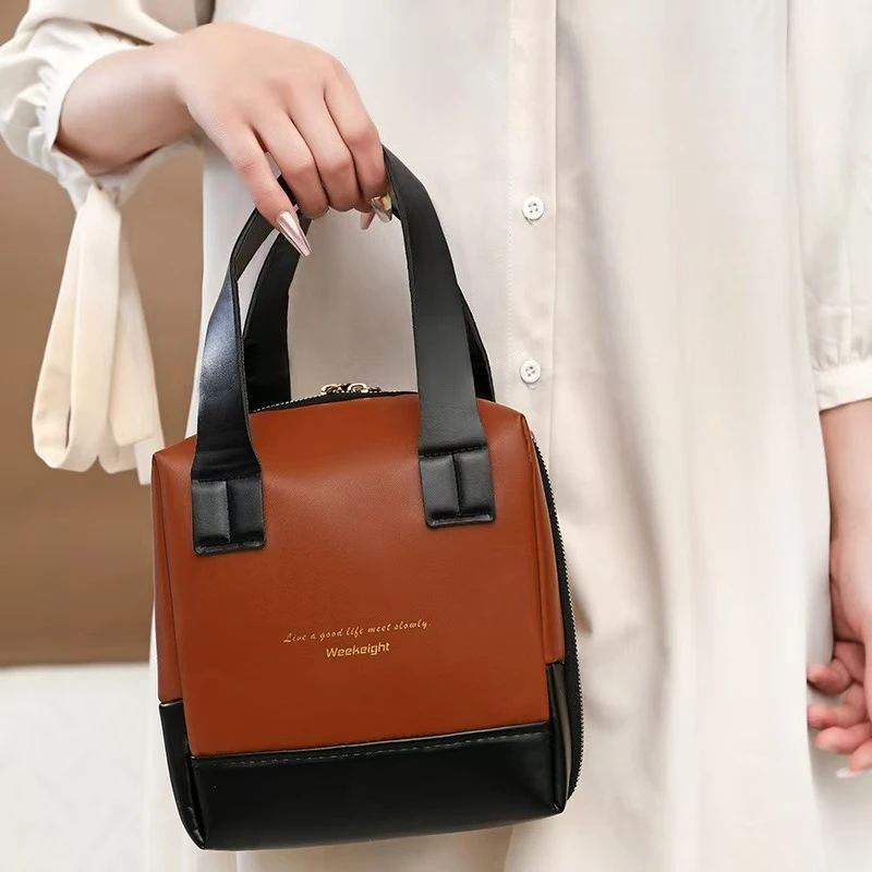 1PCS Structured Shape Foil Letter Print Soft PU Toiletry Handbag for Daily Commute & Short Business Trip Toiletry Organization