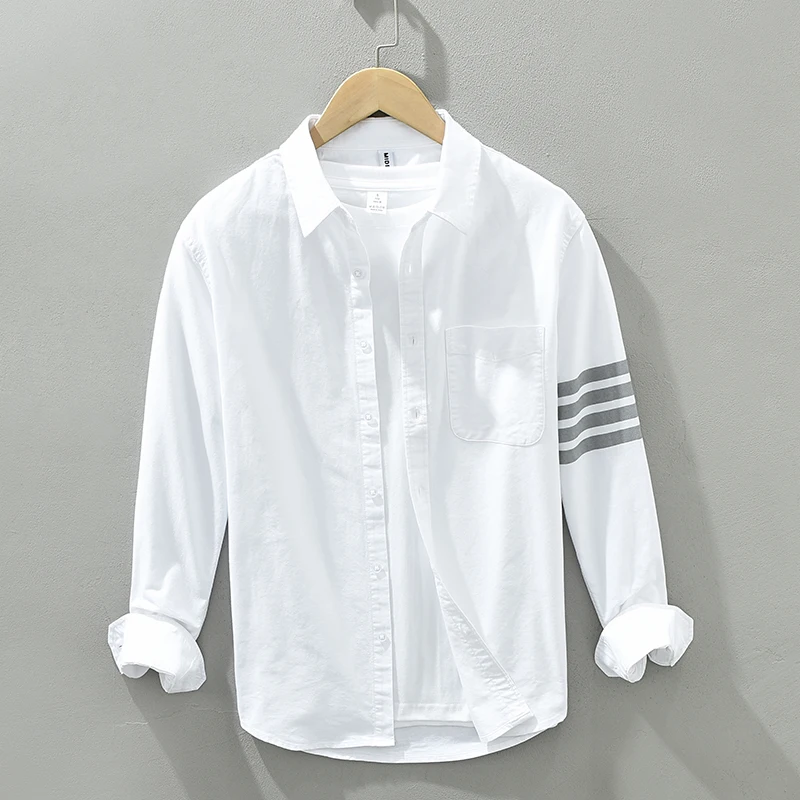 

New Designer Long-sleeved Casual Stripe Cotton Brand Shirts For Men Fashion Comfortable Tops Clothing Camisa Masculina Chemise