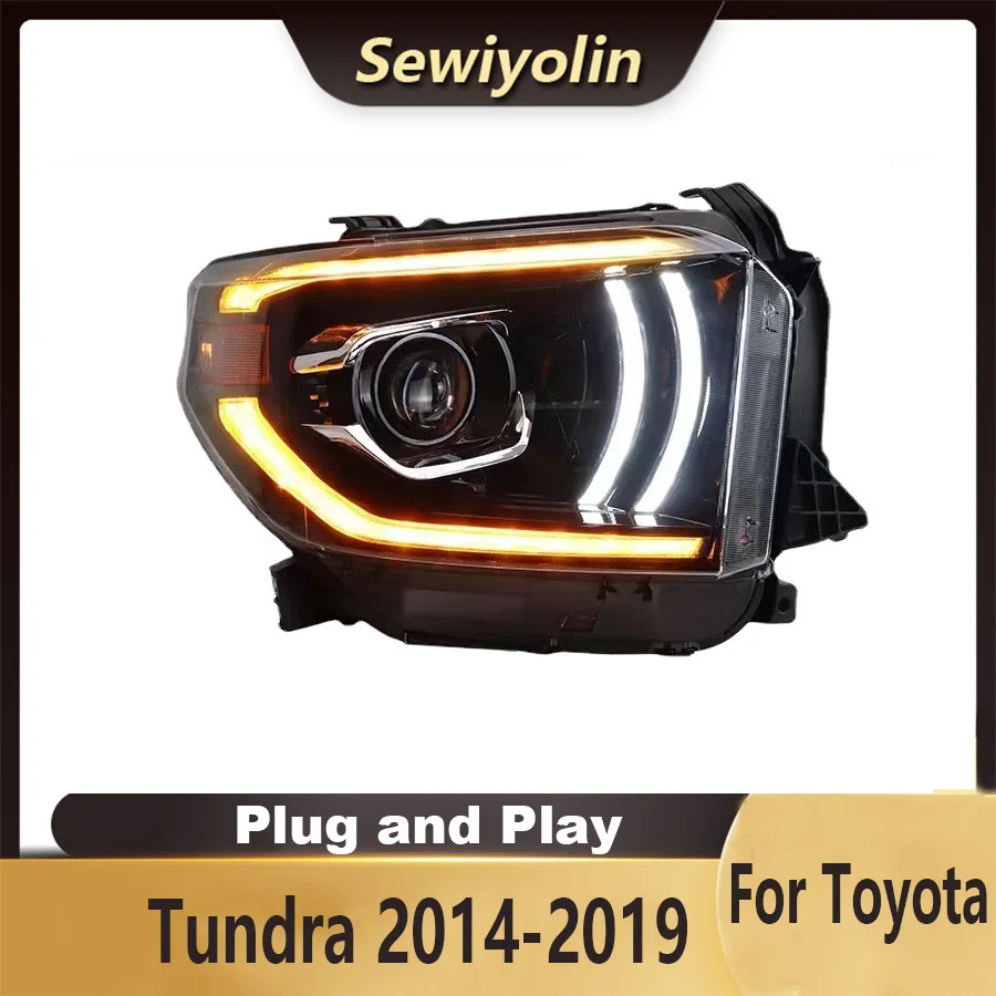 

For Toyota Tundra 2014-2019 Car Accessories Headlight Assembly LED Lights Lamp DRL Signal Plug And Play Daytime Running