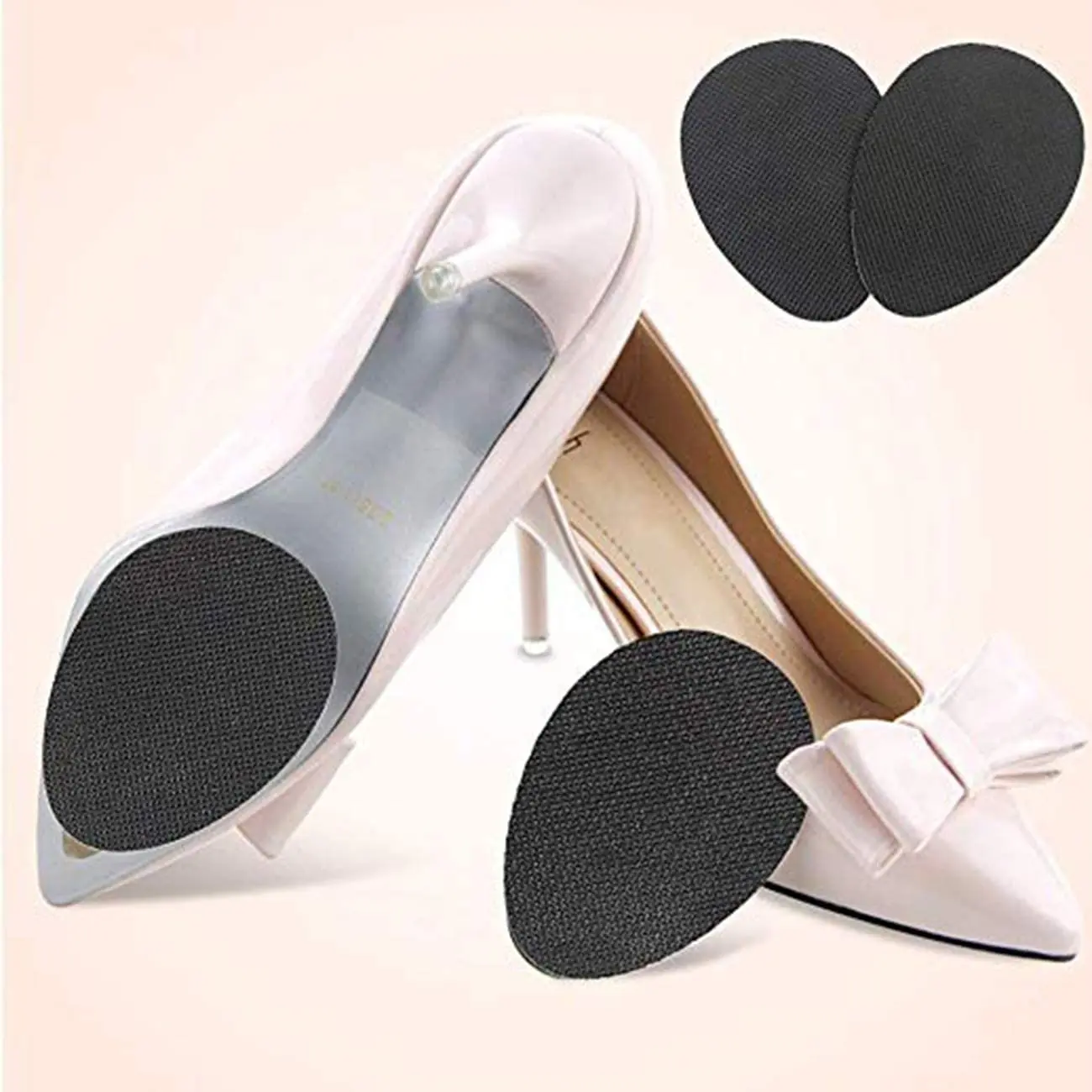Insole Wear-resistant Tendon Rubber Sole Non-slip Stickers High Heels Forefoot Anti-skid Pad Sole Anti-slip Pad Unisex 10Pairs