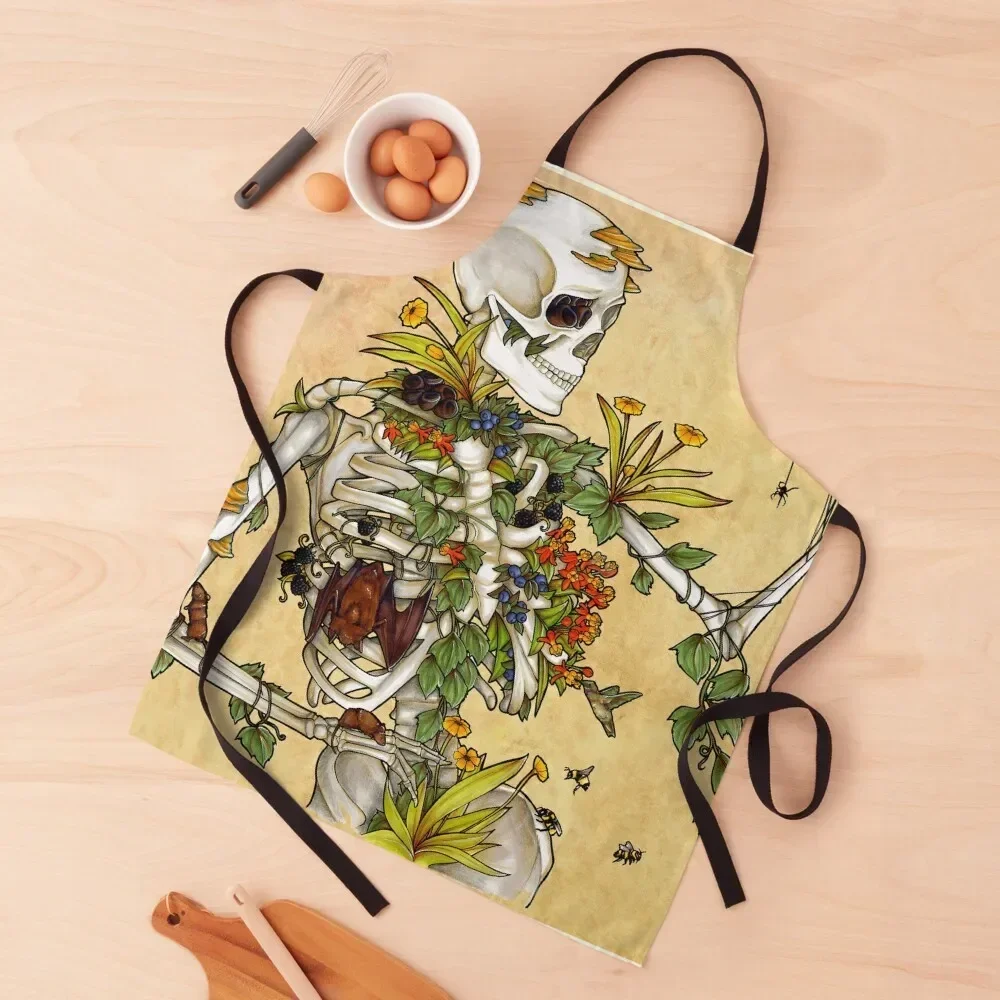 

Bones and Botany Apron Kitchens Woman chef for man Women's Dress Apron