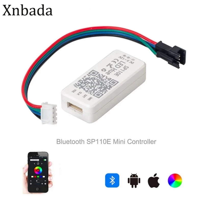 SP110E Bluetooth Pixel Controller WS2811 WS2812B ws2812 dimmer SK6812 RGB RGBW APA102 WS2801 pixels Led Strip IOS Android