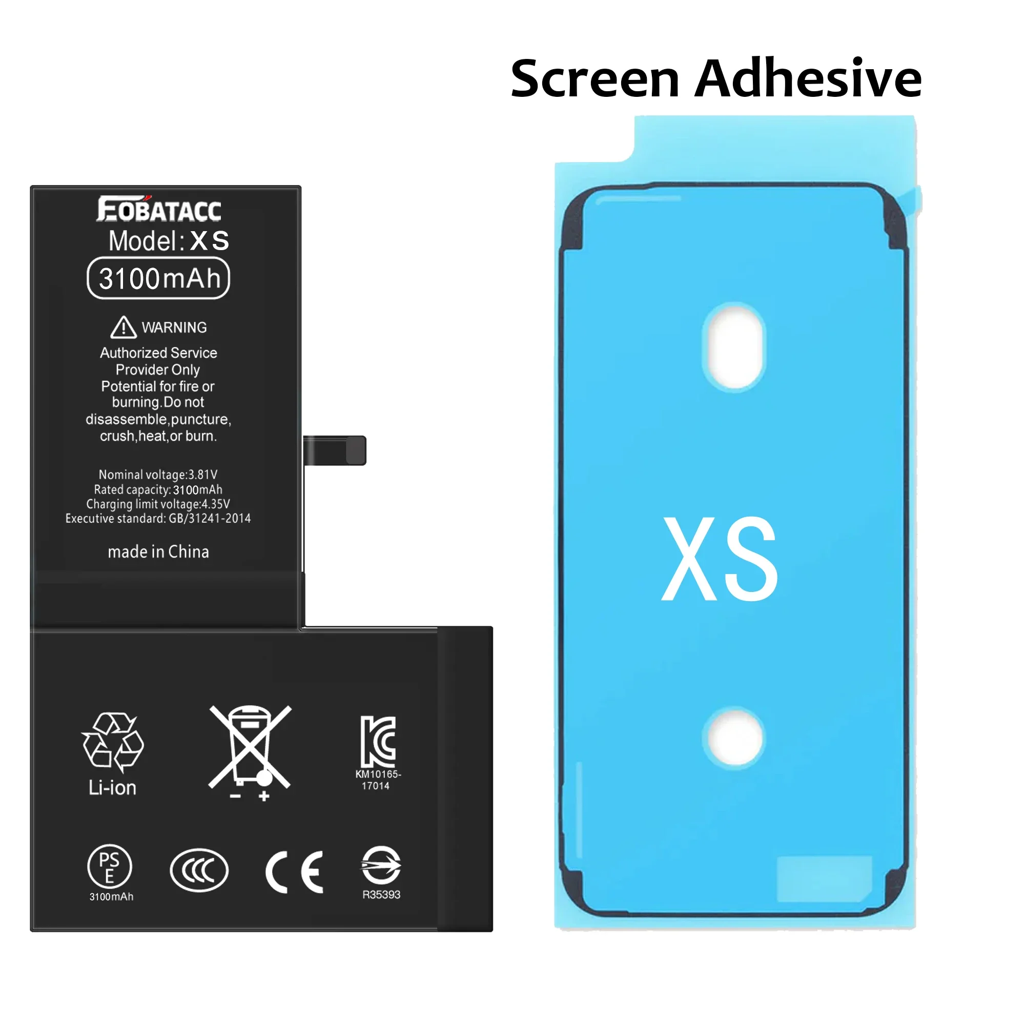 

2025 лет EOBATACC Высокое качество 100% новый аккумулятор для телефона APPle XS 3100 мАч + инструменты