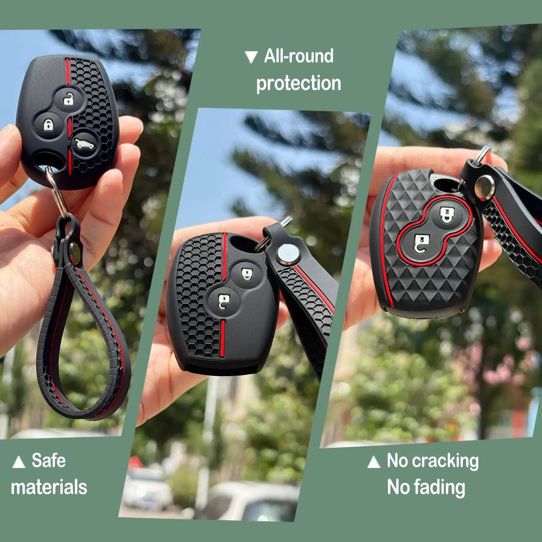 Para renault caso chaveiro titular chave do carro para tráfego sandero clio 3 logan espanador lada largus nissan almera terrano chave caso escudo