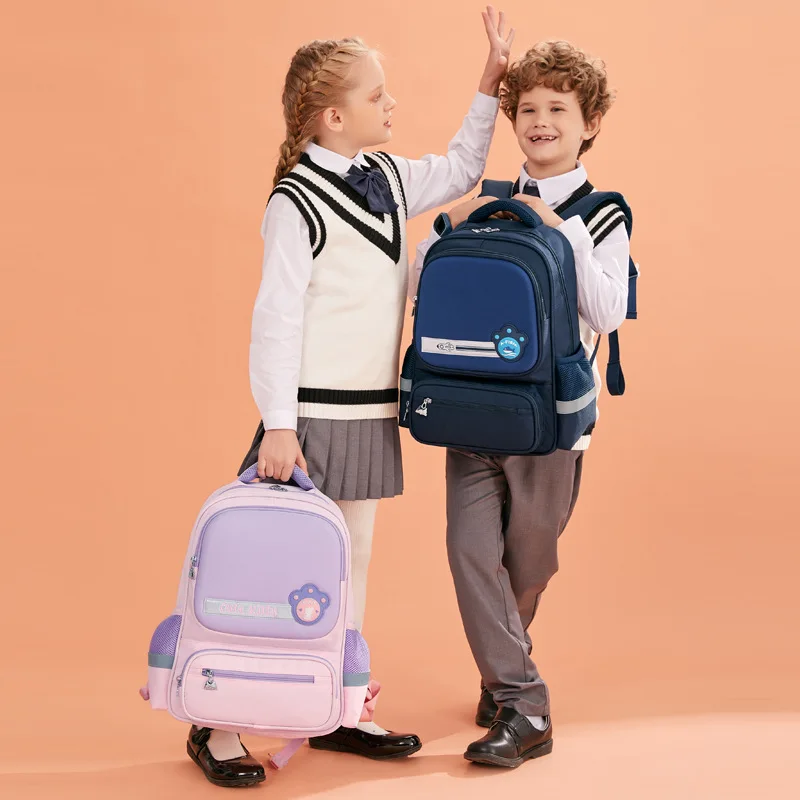 Spine-Protecting Backpack for Kids,School Bag for Boys Girls, Ergonomic Children Bookbag with Classic Versatile,Back to School