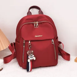 Zaini di moda in Nylon impermeabile con filo ad alta capacità con cerniera solida 2024 borsa da donna Versatile di vendita calda Mochila Mujer Mochila