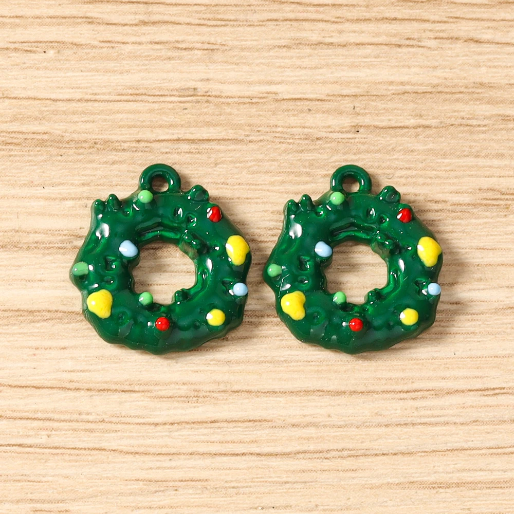 Tusember 5 Stück Emaille-Weihnachtsanhänger mit Weihnachtsmann, Schneeflocke und Schneemann für Weihnachtshalsketten, Ohrringe, Armbänder und Bastelarbeiten – Detail 36