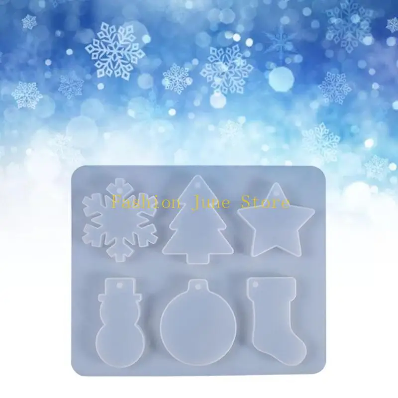 N5KA Handmade Silicone Mould Jewelry Ornaments Casting Mold DIY Crafts Xmas Hanging Pendant Mold Handicrafts Decorations Mold