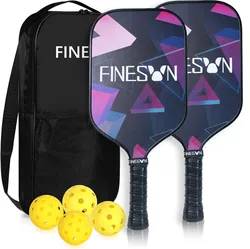 Conjunto Pickleball com Pás, Núcleo PP Honeycomb, Ponto Doce Grande, 2 Raquetes, 4 Borda de Borracha, Exterior e Interior, 16mm