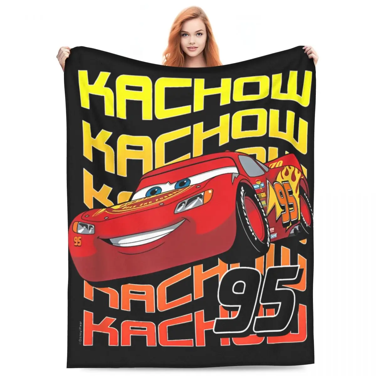 Kachow McQueen Cars Blankets Quality Warm Soft Bedding Throws Winter Decorative Couch Bed Fluffy Bedspread