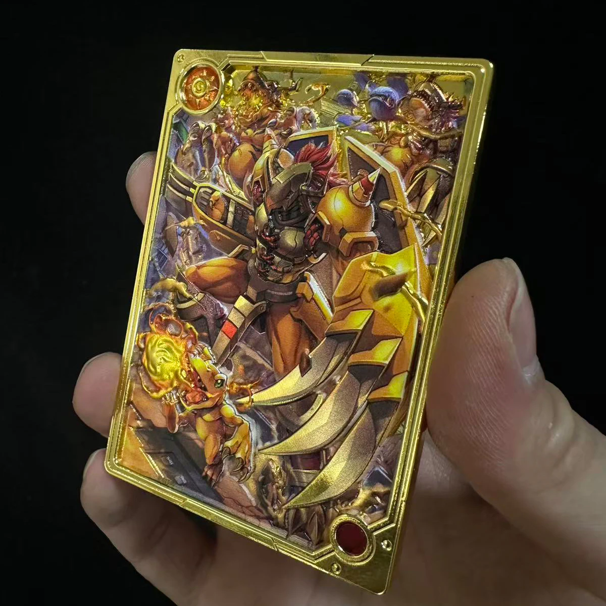 

59X86Mm Diy Digimon Greymon Glossy Surface Metal Card Collection Card Digimon Adventure 3D Embossed Metal Card Gift Toys